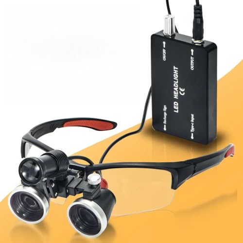 DENTASOP 3.5X/2.5X LED Dental Binocular Magnifier for Surgery and Aesthetics (Black, 3.5X) - color: Black, size: 3.5X