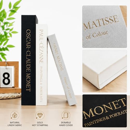 Decorative Books for Home Decor,Set of 3 Aesthetic Faux Books with Storage Box,Linen Fake Books for Coffee Table,Bookshelf & Mantle Decor,Modern Decorative Book Set(Dark blue) - color: Dark Blue
