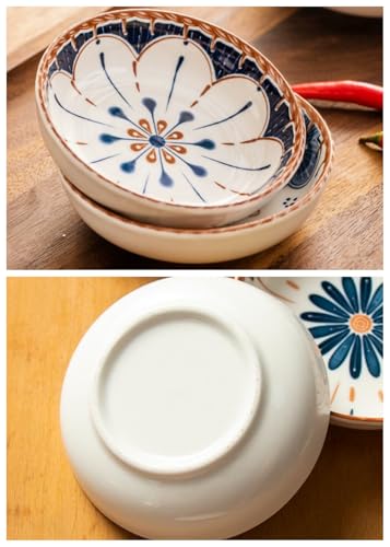 4 Pack 3 oz Cute Japanese Soy Sauce Dish Small Dipping Sauce Bowls Ceramic Sushi Dipping Bowls for Sushi,Side Dish,Ketchup,Dips,Condiment,Snack,BBQ Party - color: Brown