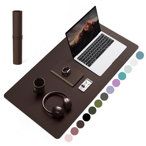 YSAGi Non-Slip Leather Desk Pad, Waterproof Laptop Computer Desk Keyboard Mat, Table Protector Blotter Mat, Large Mouse Pad for Office/Work/Home/Decor(Dark Brown, 31.5" x 15.7") - color: Dark Brown, size: 31.5" x 15.7"