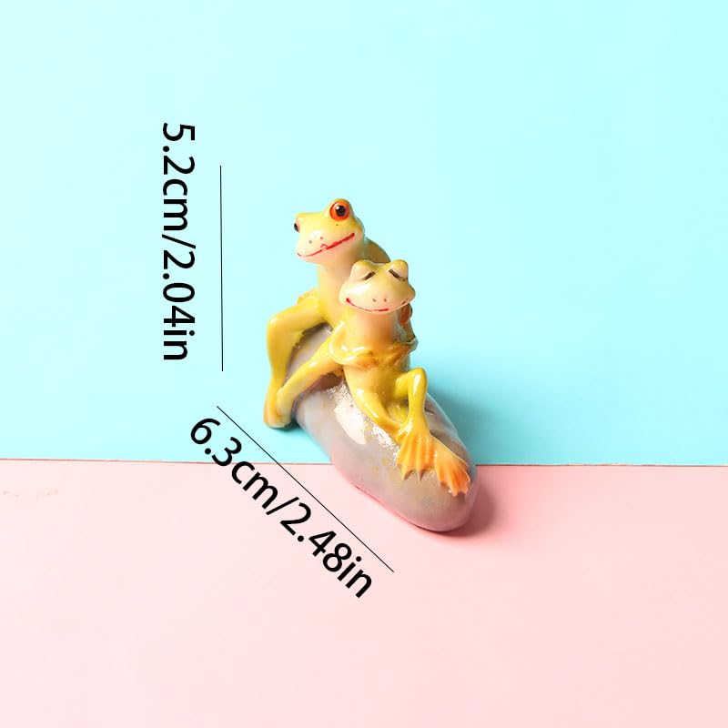 1Pc Cartoon Frog Bonsai Ornament - Creative Couple Design for Cross-Border Garden Micro Landscapes, Suitable as Succulent Planter Decor & Fish Tank Decoration, Whimsical Animal-Themed Accent