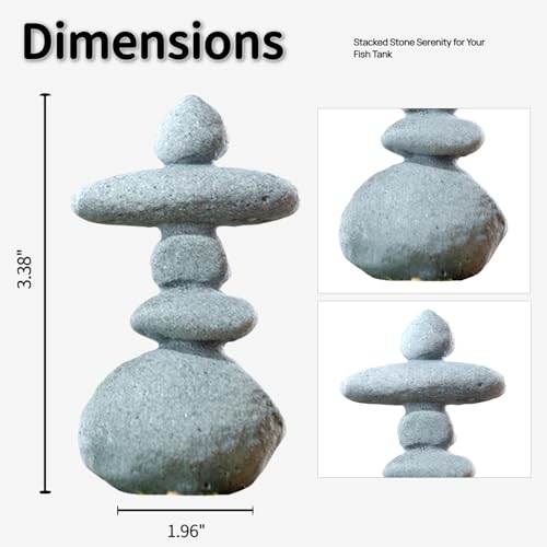 5-Stone Mini Stacked Zen Rock Stone Decor,Handmade Rocks Statues Japanese Garden Decor, Fish Tank Aquarium Decorations,Micro Landscape Decor (5-Stone) - size: 5-Stone
