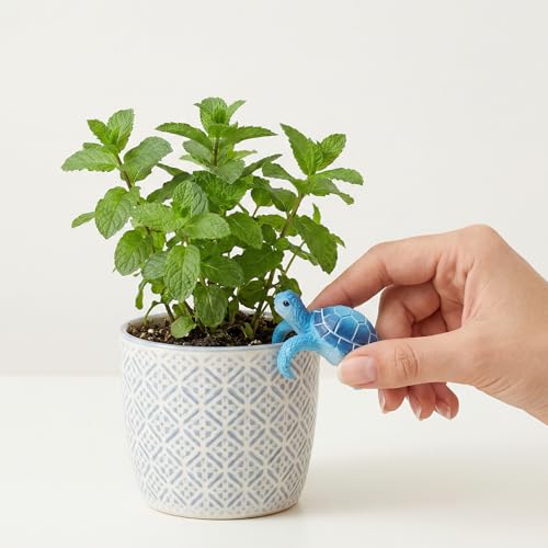 Cute Climbing Tortoise Flower Pot Hanger Turtle Statue Tortoise Figurine Resin Turtle Plant Pot Decorations Tortugas Garden Desk Decor for Bonsai Planter Vase Patio Lawn Yard Ornaments, Blue