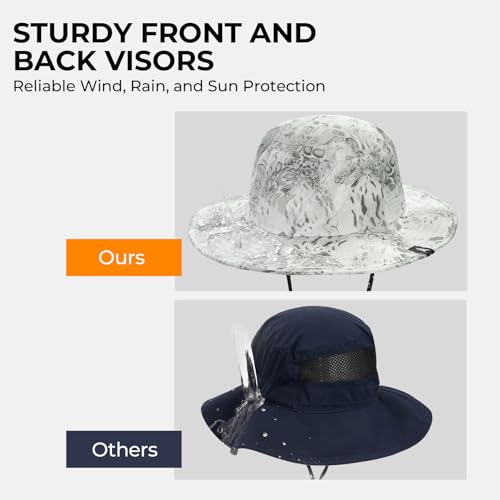 KastKing Sol Armis UPF 50 Boonie Hat - Sun Protection Hat, Fishing Hat, Beach & Hiking Hat, Paddling - color: R: Prym1 Glacier Fade, size: Laser-vented Design