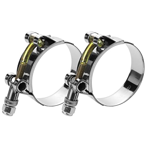 2 Pack 2.75" T-Bolt Hose Clamps, 304 Stainless Steel Turbo Intake Clamp, Working Range 3.03"-3.35"(77-85mm) for 2.75" I.D. Hose with 5mm Wall Thickness.(Measure your hose O.D. before buying) - size: 2.75" hose clamp 77mm-85mm (3.03"-3.34")