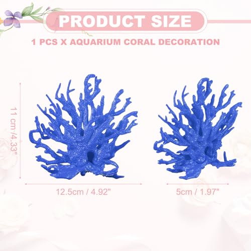 Aquarium Coral Decoration, Fish Tank Decorations Fish Tank Coral Ornaments, 4.9x2x4.3 Inch, (Dark Blue, 1 Pcs), Intended for Aquarium Landscaping Decor - color: Dark Blue, size: 4.9x2x4.3 Inch