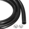 MECCANIXITY 10ft Silicone Rubber Tubing 1/4" ID 3/8" OD Plastic Tube Flexible Air Hose for Brewing, Wine Making, Pump Siphon, 6.4mm x 9.5mm, with 2pcs Clamps, Black - color: Black, size: 1/4" x 3/8"