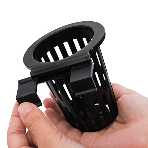 Lawei 12 Pack Aquarium Plant Holder with 3 Size Extension Hooks and Suction Cups, Large Hanging Aquarium Plant Holder, Aquatic Planter Cups Pots for Fish Tank Cultivation and Aquascape Decorations