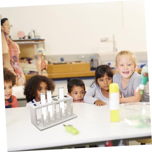 Ipetboom Plastic Test Tube Rack Holder for Water Quality Testing, Laboratory Tube Organizer with Portable White Plastic Stand, Suitable for Aquariums and School Labs