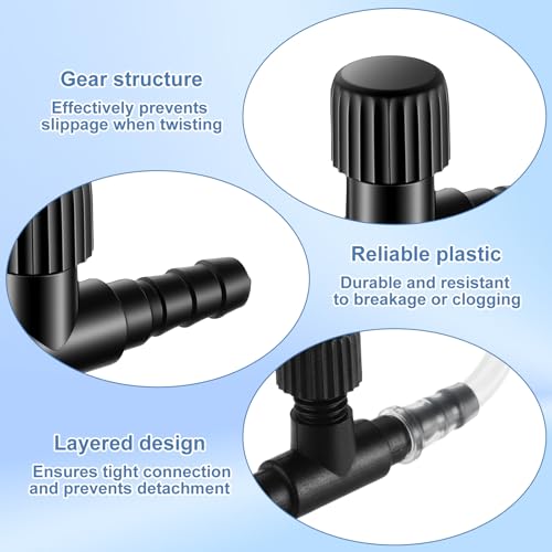 20 Pcs Aquarium Control Valve - T Shaped Aquarium Air Valves for 3/16" (4mm) ID Airline Tubing - Single Way Control Valve for Fish Tank Accessories