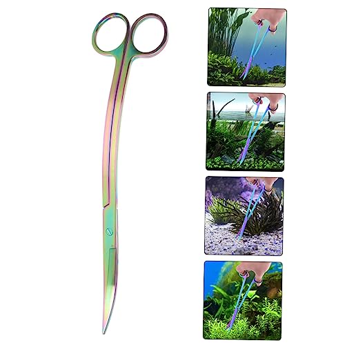 CALLARON Stainless Steel Aquatic Plant Scissors 8-Inch Aquarium Trimming Tool for Aquascaping Fish Tank Maintenance and Aquatic Plant Care Portable and Sturdy Design