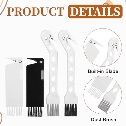 4 PCS Handheld Vacuum Cleaner Brush, Universal Dust Brush, 2 in 1 Vacuum Roller Cleaning Tool for Sweeping Robot - color: Black+white