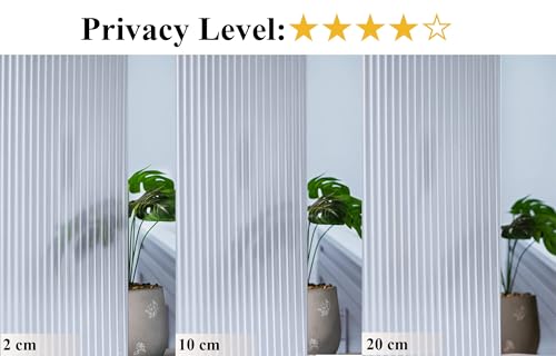 Niviy Window Privacy Film Stained Glass Window Film, 3D Reeded Glass Window Film Fluted Glass Film UV Sun Blocking Heat Control Door Films for Home and Office (White, 17.7 x 157.4 Inch) - color: Narrow Stripe, size: 17.7" x 157.4"