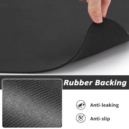 HotLive Dog Food Mat - Absorbent Cat Mat for Food and Water, No Stains Pet Feeding Bowl Mat, Easy to Clean Pet Placemats, Quick Dry Dog Water Dispenser Mat for Messy Drinkers | Paw Black 16"x 24" - color: Paw Black, size: 16"x24"