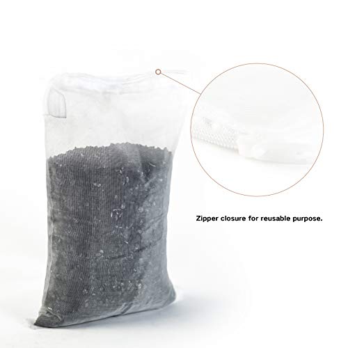 Aquarium Filter Media Bag - 10 Pcs Durable Nylon Fine Mesh with Zipper for Koi Pond, Canister, Fish Tank Filter, Pellet Carbon, Bio Balls, Ceramic Rings (6 x 8 Inch)