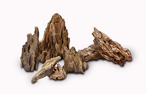 LANDEN Natural Dragon Stones (16lbs, 2~8 inches,7-8pcs) for Aquascaping Terrariums, Paludariums,Vivariums, Reptile and Amphibian Enclosures - size: 01 Dragon(Ohko) Stone(2-8inch,16lbs)