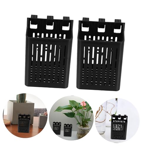 ibasenice Aquarium Plant Anchor Wall Mount Fish Tank Hydroponic Baskets for Freshwater Live Aquatic Plant Cup - color: Black