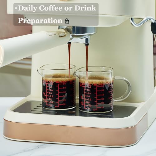 Ackers BORO3.3 Measure Glass -[Insulated handle | V-Shaped Spout]-Made of High Borosilicate Glass Measuring for Kitchen or Restaurant, Easy to Read, 60 ML (2 Oz) 丨(2 Pack) - size: 60ML/2OZ
