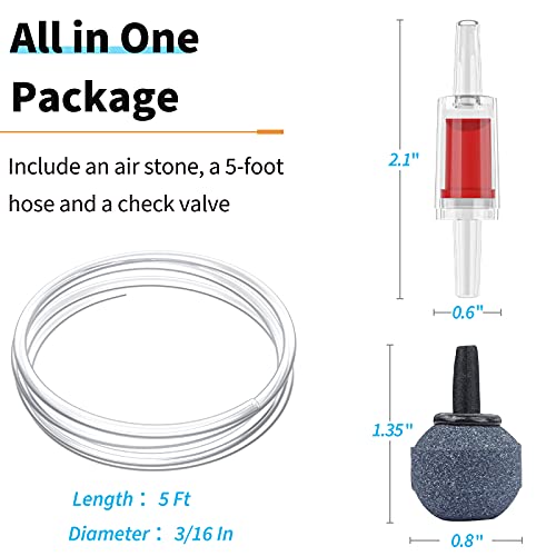 Pawfly Aquarium 15-40 GPH Compact Air Pump Quiet Oxygen Aerator Pump with Air Stone/Nano Bio Sponge Filter Airline Tubing and Check Valve Accessories for 3-20 Gallon Buckets and Fish Tanks - style: Basic