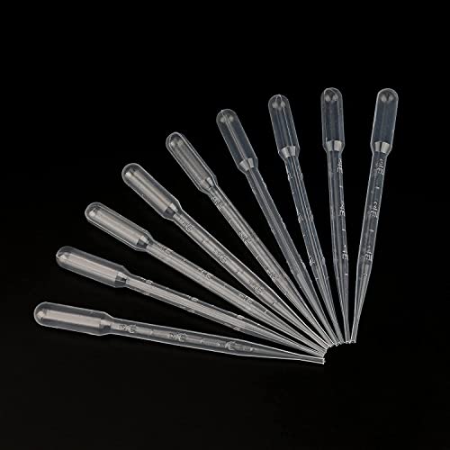 G2PLUS 200PCS 3ml Disposable Plastic Transfer Pipettes, Calibrated Pipettes Dropper for Liquid, Science Laboratory, Essential Oils, Experiment, Make up Tool - size: 3ml-200pcs