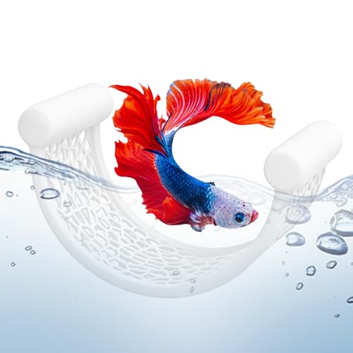 White Betta Fish Hammock,Betta Fish Tank Accessories Decorations,Safe Floating Aquarium Rest Ledge for Bettas,Nano Fishs,Small Fish Shrimp (White) - color: White