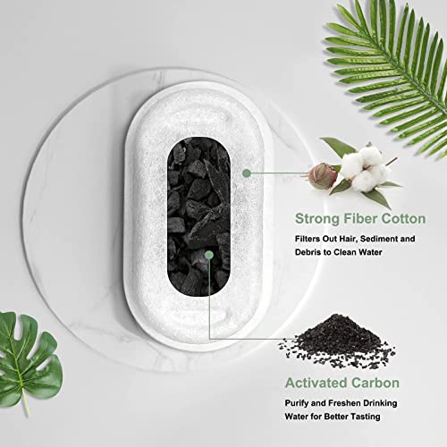 Cat Water Fountain Filters, Compatible with Stainless Steel Pet Fountain 8 Filters with 8 Sponges Replacement Filters for Cat Fountain (8 Filters& 8 Sponges) - size: 8 Filters& 8 Sponges