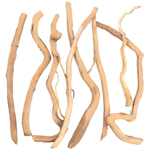 Hamiledyi Natural Driftwood for Aquarium Decor - Red Moor Wood 10"-15" Long Assorted Shapes (600g) Safe Branches for Fish Tank & Reptile Habitat - Natural Aquarium Wood Decorations (Coarse Branches)