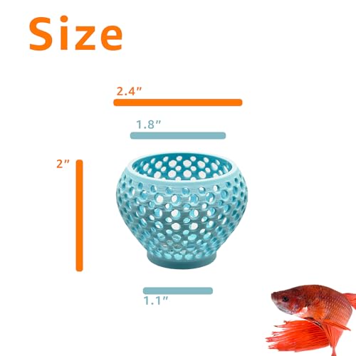 Betta Bulb Hide 2.0 | Large Aquarium Cave with Suction Cup for Small Fish Tank, Shrimp Hideout, Aquatic Decor (Cotton Candy Blue) - color: Cotton Candy Blue