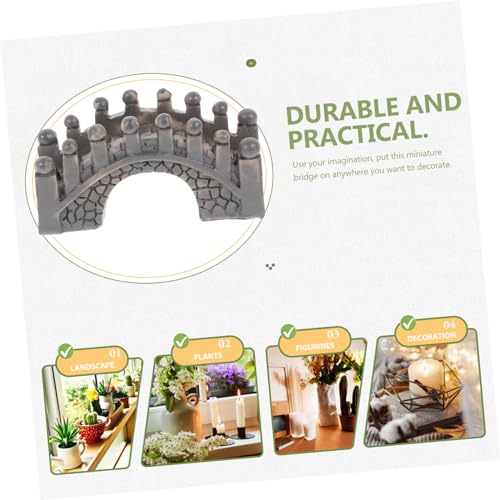 Miniature Resin Arch Bridge Garden Landscape Ornament for Fairy Garden Fish Tank Terrarium Decor Grey Random Color