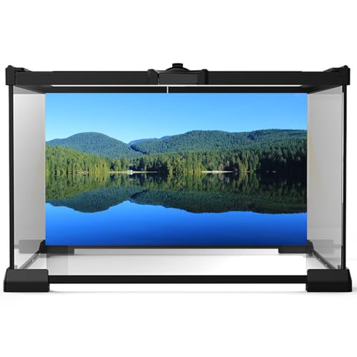 Lake Aquarium Background Tranquil Forest Mountain Reptile Tank Backgrounds Blue Sky Spectacular Natural Lake Fish Tank Background Rainforest Mountains Reptile Enclosure Backgrounds Decors 24x12in - color: Blue_Green, size: 24(W)x12(H)inches/ 60(W)*30cm(H)