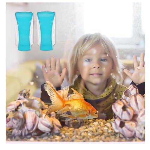 DaToo 2 Pieces Aquarium Magnetic Brush Glass Fish Tank Algae Scrapers Glass Cleaner Floating Scrubber Aquarium Clean Brush (Size M) - size: Size M (2 PCS)