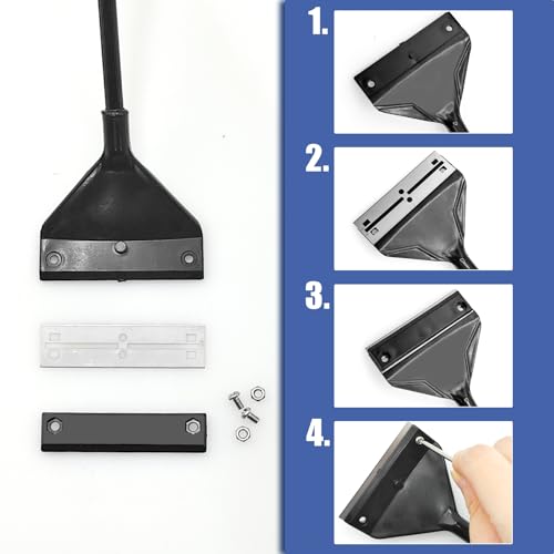 Algae Scraper for Glass Aquariums, Stainless Steel Fish Tank Cleaner Tool with 10 Blades, 25.6" Adjustable Handle Aquarium Glass Cleaning Accessories