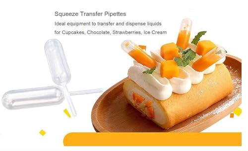 100 Pieces 4ml Cupcake Pipettes, Food Grade Plastic Disposable Pipettes Mini Liquid Injector (100-B) - color: 100-B