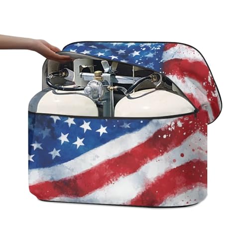 American Flag Camper Propane Tank Cover Replacement Cover for RV/Trailer/Camper Waterproof RV Propane Tank Cover Easy to Install Clean - color: American Flag Print, size: Small-Double 20LB