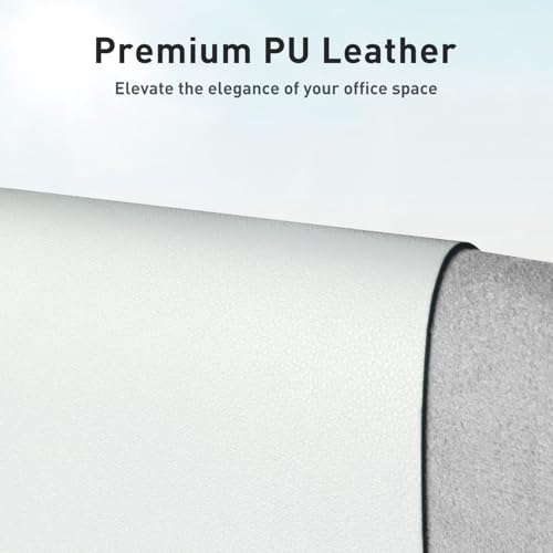 Aothia Leather Desk Pad Protector, Large Mouse Pad, Office Mat, Non-Slip PU Leather Blotter, Laptop Desk Pad, Waterproof Writing Pad for Office and Home (Barely Grey, 23.6" x 13.7") - color: Barely Grey, size: 23.6" x 13.7"