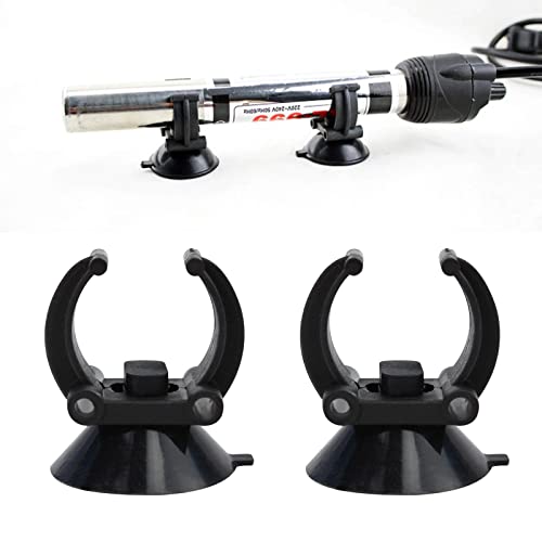 Aquarium Heater Holder Suction Cup Clip Black for Fish for Tube Hose Plant Decoration Sucker Dia 1.34" Clip Dia 0.9 Aquarium Heater Holder Suction Cups