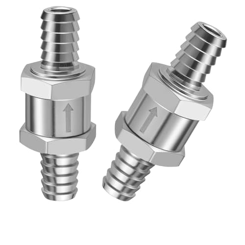 EVIL ENERGY 3/8" Fuel Check Valve One Way Inline Non Return Diesel Gasoline Silver (10mm OD,2PCS) - color: Silver, size: 3/8
