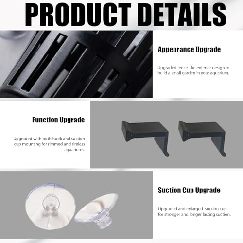 Aquarium Plant Holder, Fish Tank Plant Holder for Underwater Arrangements, Plant Holder for Fish Tank with Hooks and Suction Cups, Plastic Material for Aquatic Environments