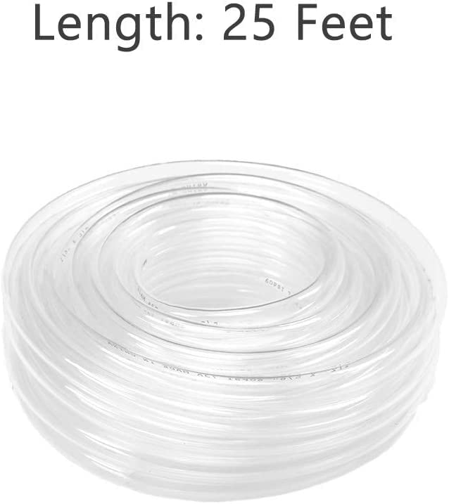 Eastrans 0.16in - (5/32 ID, 1/4 Inch OD) 25ft Clear Vinyl Tubing, Flexible Hybrid PVC Tubing Hose, Lightweight Plastic Tube UV Chemical Resistant Vinyl Hose, BPA Free and Non Toxic (4mm ID*6.4mm OD) - size: ID 0.16 INCH, style: 25 Feet