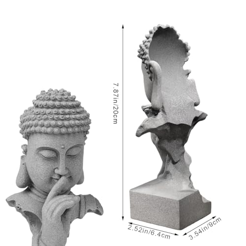 Aquarium Buddha Statues Zen Garden Meditation Sculpture Yoga Figurine Stone Fengshui Decor for Fish Tank Desktop Bonsai Home Indoor Outdoor Spiritual Meditating Gift Ornaments Medium - size: 3.46"L x 2.68"W x 8.07"H