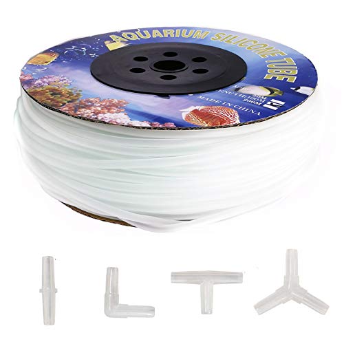 320 Feet Standard 3/16" Flexible Airline Tubing with Connectors for Aquariums, Terrariums and Hydroponics
