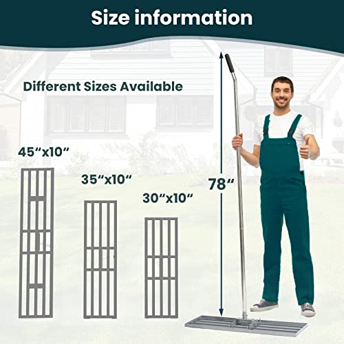 Lawn Leveling Rake 30x10 inch, (Professional-Grade) Lawn Leveler Tool with Stainless Steel Handle Rakes for Lawns Heavy Duty Landscape Rake for Backyard, Garden, Golf Course, Farm, Pasture - size: 30x10inch-6.5FT