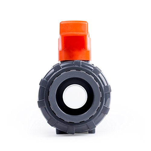 HYDROSEAL Kaplan 3/4" PVC True Union Ball Valve with Full Port, ASTM F1970, EPDM O-Rings and Reversible PTFE Seats, Rated at 200 PSI @73F, Gray, 3/4 inch Socket (3/4") - size: 0.75 Inch