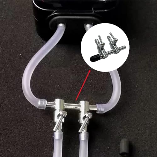 4 Pcs 2-Way Aquarium Air Splitter, Stainless Steel Pump Lever Flow Control Valve for Fish Tank (2 Sizes)