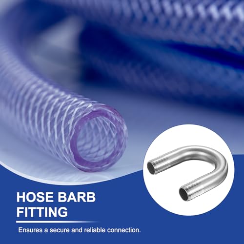 PATIKIL 1" (25mm) x 1" (25mm) Hose Barb Fittings, 1 Pcs 304 Stainless Steel U Shaped Joint Connector Barbed Fitting Metal Splicer - size: 1" (25mm)