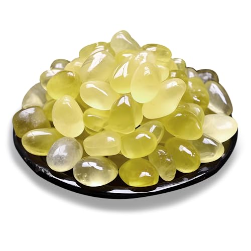 Polished Citrine Crystals Quartz - 72 Pcs, 0.5" 10 oz Handpicked Tumbled Gemstones Rocks Jasper, Pebbles for Reiki, Chakra, Healing and Decoration - color: Citrine, size: 0.5"