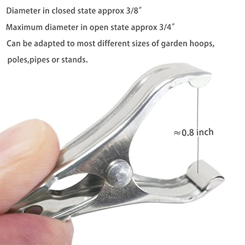 20 Pcs 2inches Gardening Clips for Netting, Greenhouse Clamps Made of Stainless Steel, Have a Strong Grip of Metal Clips, For 3/8'', 1/2'', 3/4'' Garden Hoops or Greenhouse Frame - style: 20Pcs