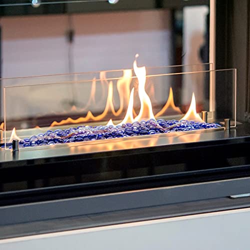 Stanbroil 10-Pound Fire Glass Beads - 1/2 inch Luster Fire Glass Drops for Fireplace Fire Pit | Gas Log Sets | Landscaping | Fish Tank, Royal Cobalt Blue Luster - color: Royal Cobalt Blue Luster