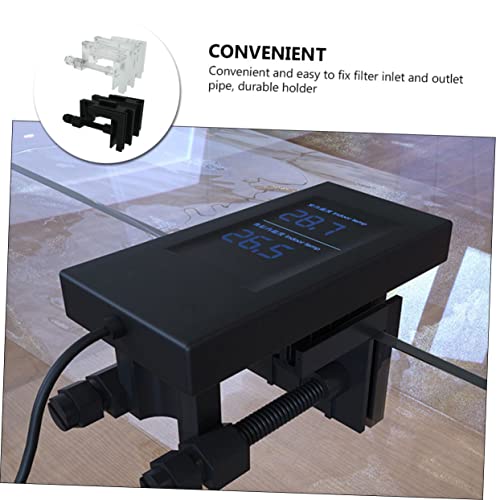 Veemoon 2pcs Multifunction Acrylic Hose Holder Clips for Aquarium Easy to Install Organize Cables and Tubing for Fish Tanks