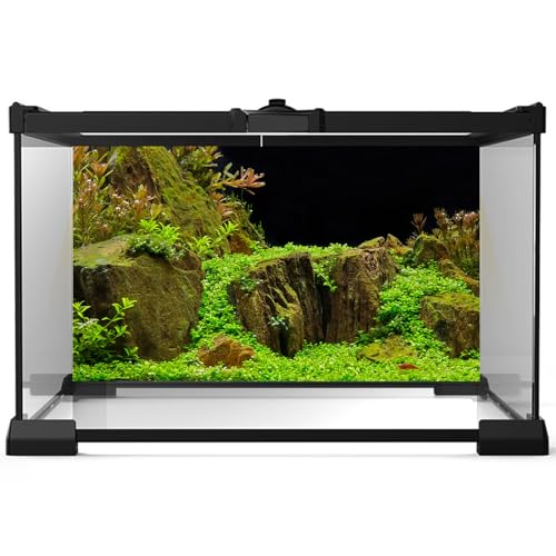 Aquarium Background Exquisite Underwater Grass with Moss Aquarium Backdrop Mysterious Stone Aquarium Background Durable Vivid and Fresh Leaves Background Tank Backdrop Decor Vinyl 24x12in - color: Cork Light Green, size: 24(W)x12(H)inches/ 60(W)*30cm(H)
